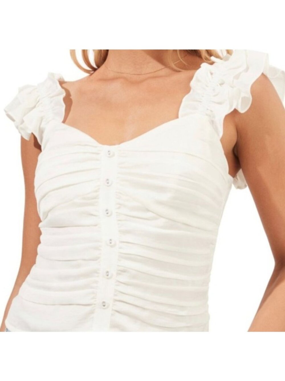 ASTR the Label Rana Ruched Tank Womens Sz S (SKU 26-0099)